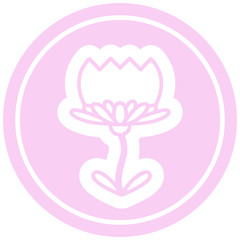 lotus flower circular icon