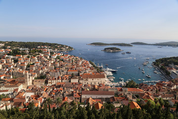 The view of Hvar in Croatia from the fortress