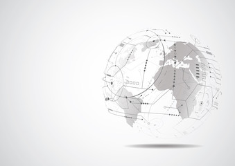 Global network connection. World map point and line composition concept of global business. Vector Illustration