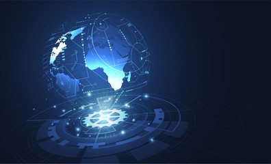 Global network connection. World map point and line composition concept of global business. Vector Illustration
