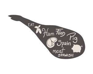 Creative spanish ham illustration