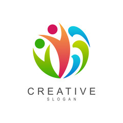 people logo template for health, community,group,sport,and wellness symbol