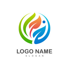 Fototapeta premium leaf logo template ready for use