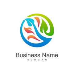 creative leaf logo template for health,nature,and care