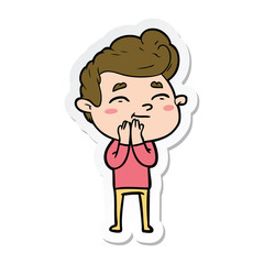sticker of a happy cartoon man