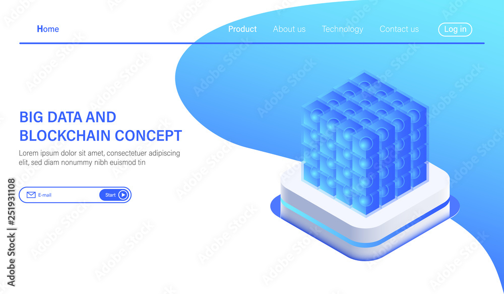Poster big data isometric vector illustration. abstract 3d hosting server or data center room background