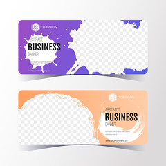 Colorful Abstract business banner template, horizontal banner cards set.