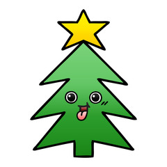 gradient shaded cartoon christmas tree