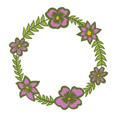 Vector illustration frame flower hand drawn