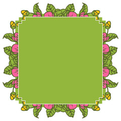 Vector illustration greeting card with wreath hand draw