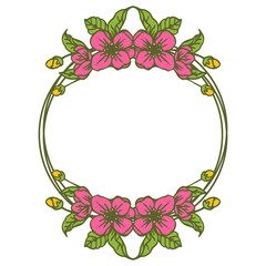 Vector illustration flower frame decor for card hand drawn