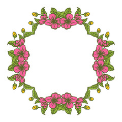 Vector illustration flower frame decor for card hand drawn