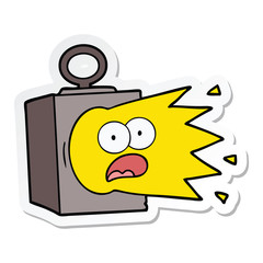 sticker of a cartoon industrial lamp