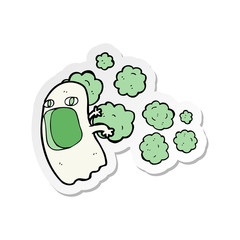sticker of a cartoon ghost