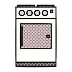 comic book style cartoon oven and cooker