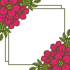 Vector illustration colorful floral frame hand drawn