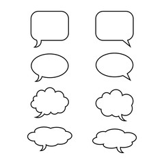 Set of various speech bubbles for left and right direction