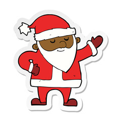 sticker of a cartoon santa claus