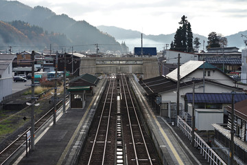 Old Japanese Railway Station of Hida Furukawa City, Gifu prefecture Japan.