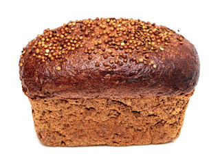 Rye bread on a white background