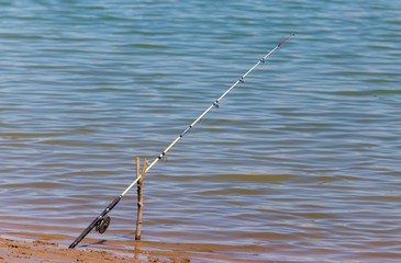 Stand for fishing rods on the beach