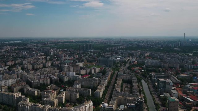 Aerial Romania Bucharest June 2018 Sunny Day 30mm 4K Inspire 2 Prores  Aerial video of downtown Bucharest in Romania on a beautiful sunny day.