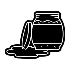cartoon icon drawing of a strawberry jam