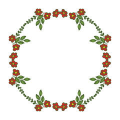 Vector illustration beauty various shapes of leaf flower frame hand drawn