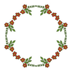 Vector illustration beauty various shapes of leaf flower frame hand drawn