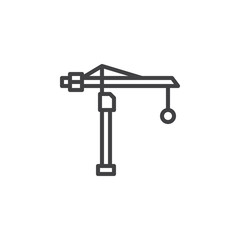 Tower Crane line icon. linear style sign for mobile concept and web design. Construction crane outline vector icon. Construction machine symbol, logo illustration. Pixel perfect vector graphics