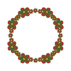 Vector illustration greeting card with crowd shapes floral frame hand drawn