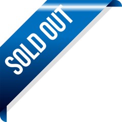 Corner Sold Out Ribbon Banner Vector, Illustration