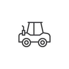 Construction truck line icon. linear style sign for mobile concept and web design. Industrial vehicle outline vector icon. Construction machine symbol, logo illustration. Pixel perfect vector graphics