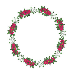 Vector illustration design crowd floral frame hand drawn