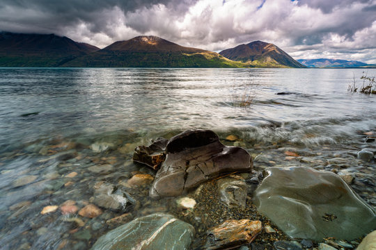 Sun Breaking Through Clouds at Ohau Lake, New Zealand