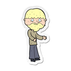 sticker of a cartoon happy bearded man