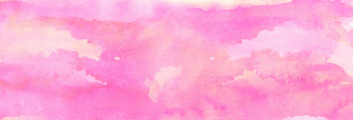 Light grunge magenta color shades watercolor background. Abstract aquarelle paint paper textured...