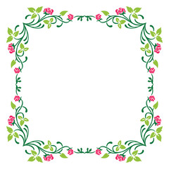Fototapeta na wymiar Vector illustration green leaf flower frame decor hand drawn