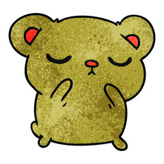 textured cartoon of a cute bear