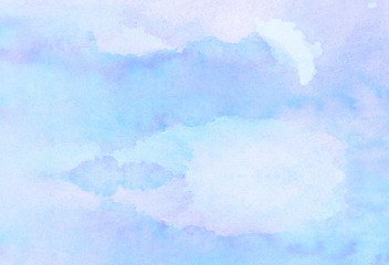 Turquoise color hand drawn frame illustration. Grunge effect light sky blue shades watercolor background. Aquarelle paint paper textured canvas for vintage text design, retro greeting card, template