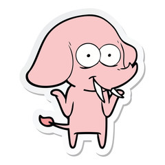 sticker of a happy cartoon elephant