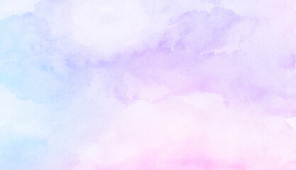 Fantasy smooth light pink, purple shades and blue watercolor paper textured illustration for grunge...