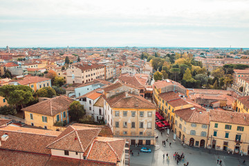 Leaning Tower of Pisa and Surrounding Buildings and City of Pisa