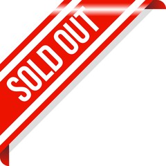 Corner Sold Out Ribbon Banner Vector, Illustration