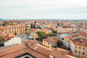 Obraz premium Leaning Tower of Pisa and Surrounding Buildings and City of Pisa