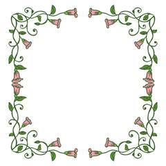 Obraz premium Vector illustration elegant green leaf flower frame hand drawn