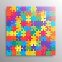 Vector frame, background, banner from color puzzle