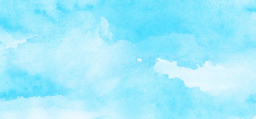 Turquoise color hand drawn frame illustration. Grunge effect light sky blue shades watercolor background. Aquarelle paint paper textured canvas for vintage text design, retro greeting card, template