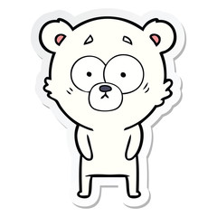 Naklejka premium sticker of a surprised polar bear cartoon
