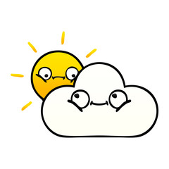 gradient shaded cartoon sunshine and cloud